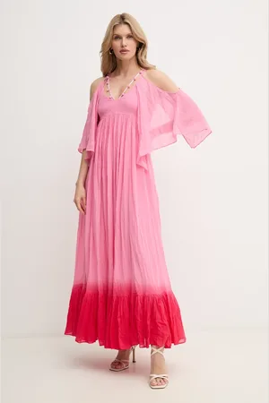 Pinko Sukienka bawełniana kolor maxi rozkloszowana 104950 A2G4