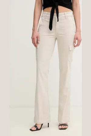 Guess Spodnie damskie kolor proste high waist W5GA1B W93CL