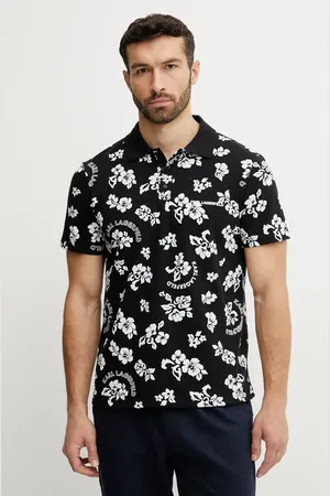 Karl Lagerfeld Polo bawełniane męski kolor wzorzysty A2M46036