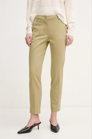 Sisley Spodnie damskie kolor dopasowane medium waist 4BYW55AH6