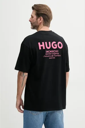 Hugo Blue T-shirt bawełniany męski kolor z nadrukiem