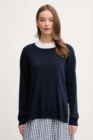 Benetton Sweter bawełniany damski kolor lekki 1091D10D7
