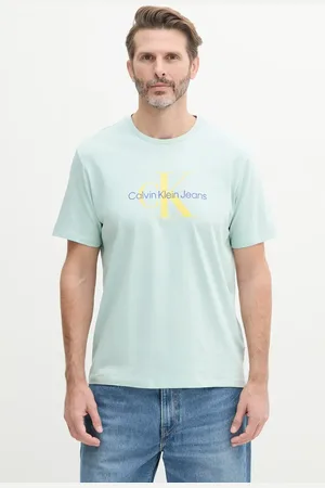 Calvin Klein T-shirt bawełniany męski kolor z nadrukiem LV040EM286