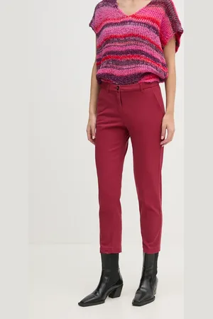 Sisley Spodnie damskie kolor fason cygaretki medium waist 48M855BK7