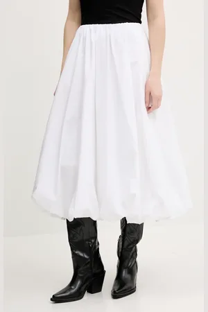 Abercrombie & Fitch Spódnica bawełniana kolor midi rozkloszowana KI143-5069