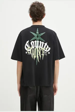 MARCELO BURLON T-shirt bawełniany County Goth Boxy T-Shirt Black Deep Gree męski kolor z nadrukiem CMAA05AS25JER0031052