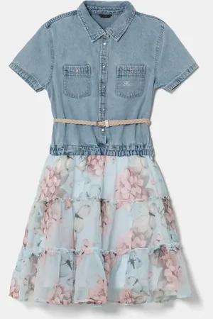 Guess Sukienka dziecięca kolor midi rozkloszowana J5RK31 D4EU0