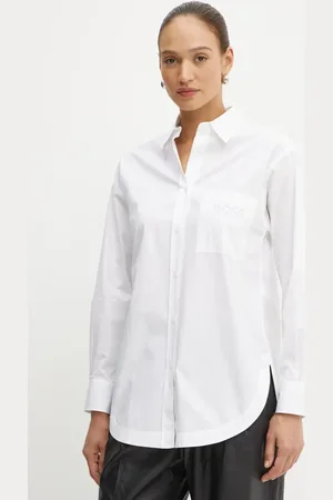 HUGO BOSS Koszula bawełniana damska kolor regular z kołnierzykiem klasycznym 50530981