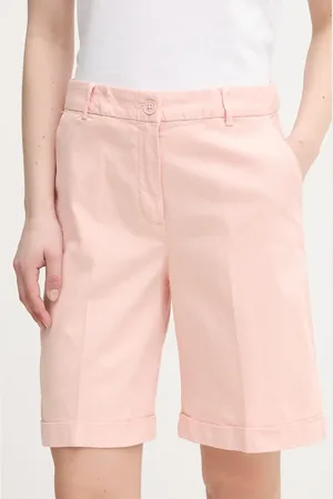 Benetton Szorty damskie kolor gładkie high waist 4CDRD901W