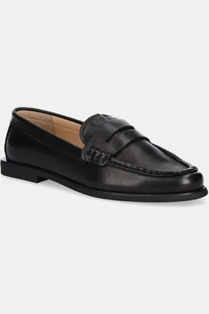 Copenhagen Shoes Mokasyny skórzane Suede damskie kolor na płaskim obcasie CPH419