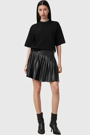 AllSaints Spódnica skórzana VENA kolor mini rozkloszowana W029RC