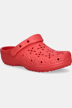 Crocs Klapki Classic Floral Cut Out Clog damskie kolor na koturnie 210927-6ZR