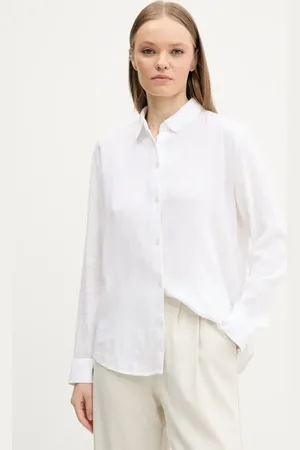 Abercrombie & Fitch Koszula lniana damska kolor relaxed z kołnierzykiem klasycznym KI140-5554