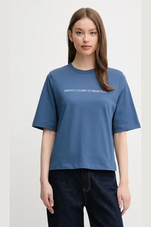 Benetton T-shirt bawełniany damski kolor 3BL0D109D