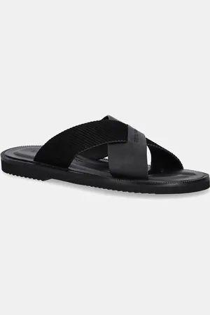 Emporio Armani Klapki skórzane męskie kolor X4P124 XR340 K001