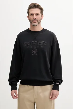 Tommy Hilfiger Bluza bawełniana męska kolor z aplikacją DM0DM20827