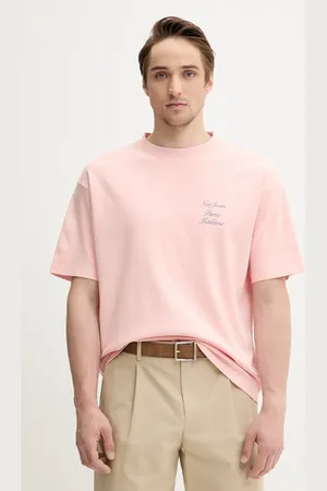 Drôle de Monsieur T-shirt bawełniany Le T-Shirt Slogan Cursive męski kolor z nadrukiem G-TS209-CO002-LPI