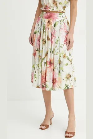 Guess Spódnica ELODIE kolor midi rozkloszowana W5GD64 WH4S2