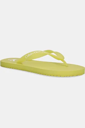 Calvin Klein Japonki BEACH SANDAL TRANSPARENT TPU damskie kolor na płaskim obcasie YW0YW01829