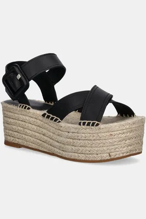 HUGO BOSS Espadryle skórzane Machica kolor na platformie 50542356