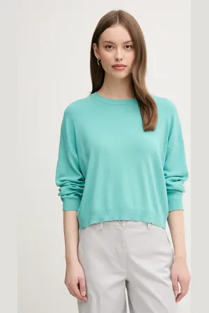 Benetton Sweter bawełniany damski kolor lekki 1091D10D6