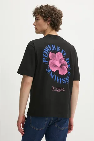 Hugo Blue T-shirt bawełniany męski kolor z nadrukiem 50536127