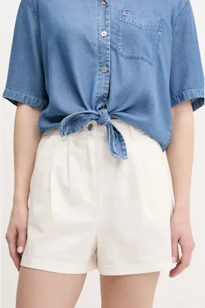 Tommy Hilfiger Szorty damskie kolor gładkie high waist DW0DW21643
