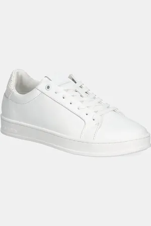 Calvin Klein Sneakersy skórzane LOW TOP LACE UP WOVEN kolor HM0HM01767