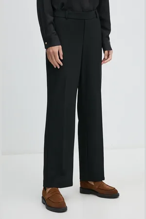 Mos Mosh Spodnie damskie kolor proste high waist 166230
