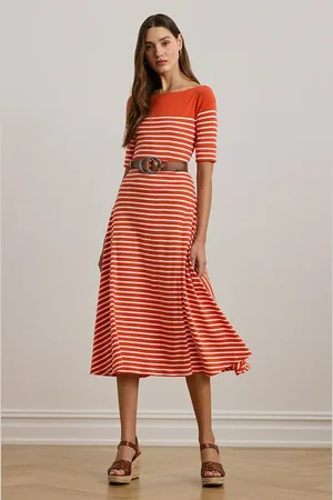 Ralph Lauren Sukienka bawełniana kolor midi rozkloszowana 250957728