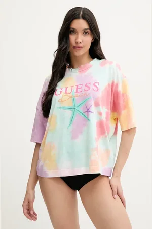 Guess T-shirt bawełniany damski kolor E5GI00 K8G01