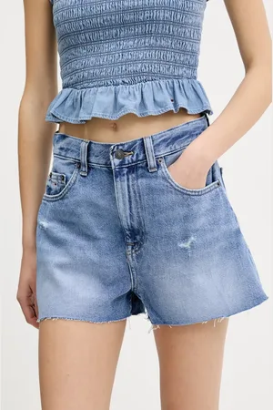 Tommy Hilfiger Szorty jeansowe damskie kolor gładkie high waist DW0DW20575