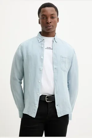 HUGO BOSS Koszula lniana kolor regular z kołnierzykiem button-down 50514162