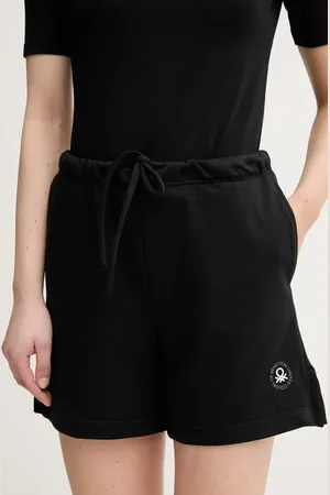 Benetton Szorty damskie kolor gładkie high waist 31NB3900Q