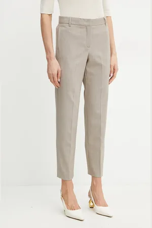 Max&Co. Spodnie z domieszką wełny damskie kolor fason cygaretki medium waist 2516131073200