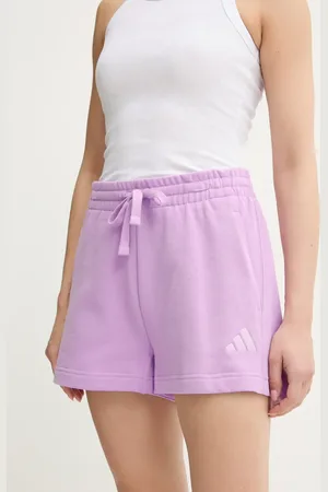 adidas Szorty bawełniane ALL SZN kolor gładkie high waist JD4735