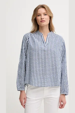Benetton Bluzka bawełniana damska kolor wzorzysta 5XDKDQ0B8