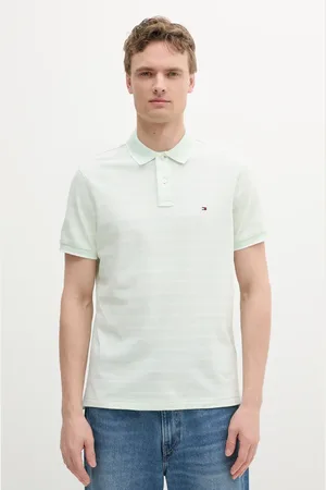 Tommy Hilfiger Polo z domieszką lnu męski kolor gładki MW0MW33140