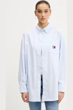 Tommy Hilfiger Koszula bawełniana damska kolor relaxed z kołnierzykiem klasycznym DW0DW20289