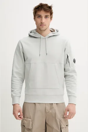 C.P. Company Bluza bawełniana męska kolor z kapturem gładka 18CMSS024A005086W