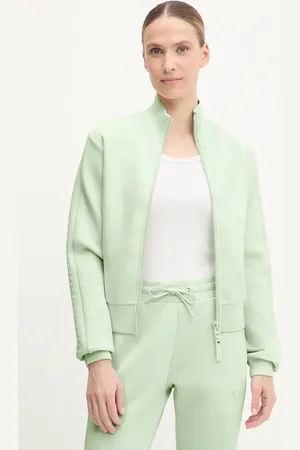 Guess Bluza NEW ALLIE damska kolor turkusowy gładka V2YQ17 K7UW2