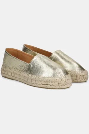 ANSWEAR Lab espadryle skórzane kolor na platformie