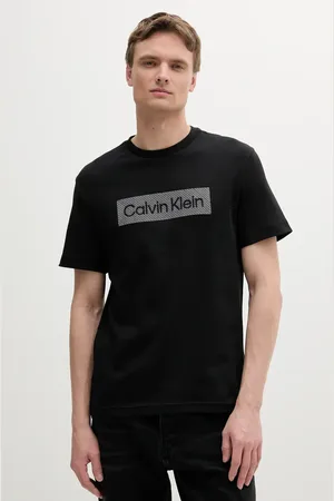 Calvin Klein T-shirt bawełniany męski kolor z aplikacją K10K112491