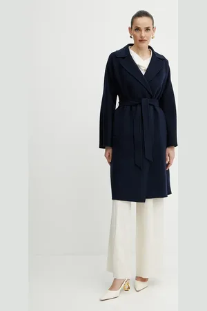 Max Mara Płaszcz wełniany damski kolor fioletowy przejściowy 2515011011600