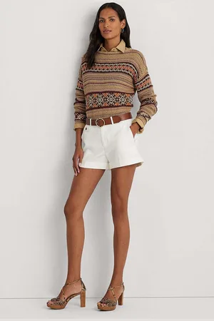 Ralph Lauren Szorty damskie kolor gładkie high waist