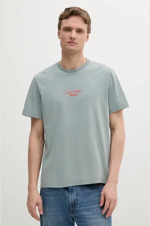 Calvin Klein T-shirt bawełniany męski kolor zielony z nadrukiem LV04RB824G
