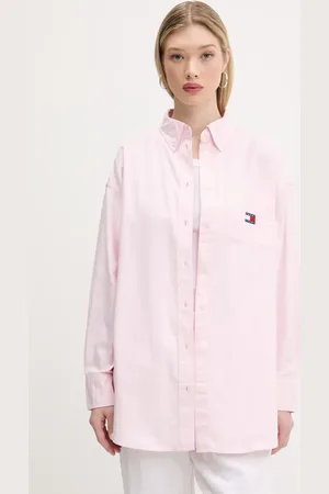 Tommy Hilfiger Koszula bawełniana damska kolor relaxed z kołnierzykiem klasycznym DW0DW20289