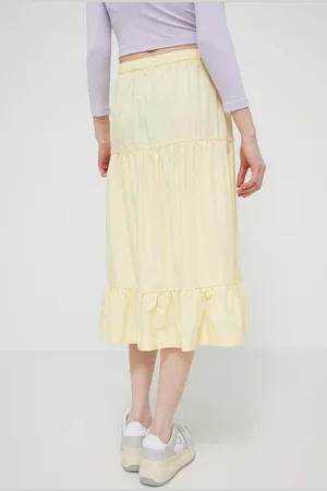 Tommy Hilfiger Spódnica bawełniana kolor midi rozkloszowana DW0DW17876