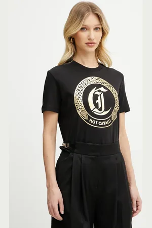 Roberto Cavalli T-shirt bawełniany damski kolor 78PAHT01 CJ500