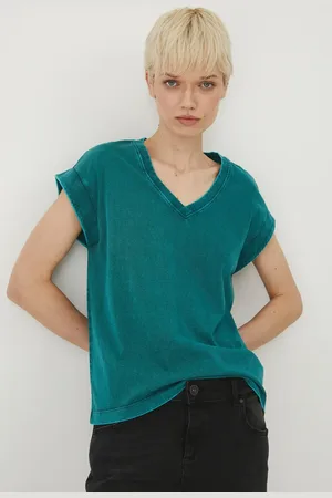 MEDICINE T-shirt bawełniany damski kolor zielony